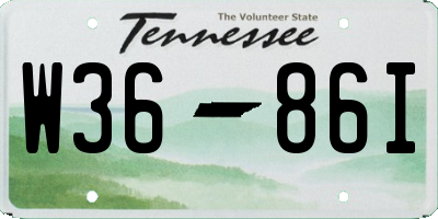 TN license plate W3686I
