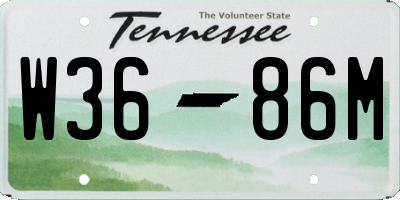 TN license plate W3686M