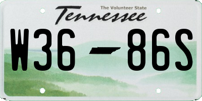 TN license plate W3686S