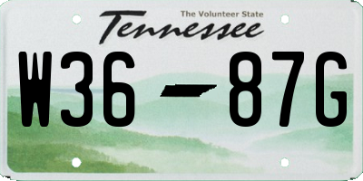 TN license plate W3687G