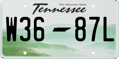 TN license plate W3687L