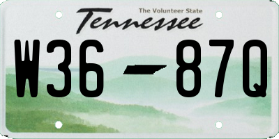 TN license plate W3687Q