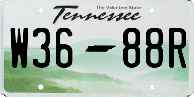 TN license plate W3688R