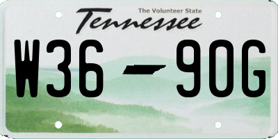 TN license plate W3690G