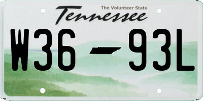 TN license plate W3693L