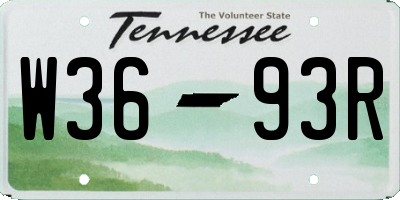 TN license plate W3693R