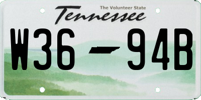 TN license plate W3694B