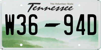 TN license plate W3694D