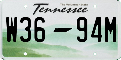 TN license plate W3694M