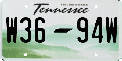 TN license plate W3694W