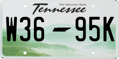TN license plate W3695K