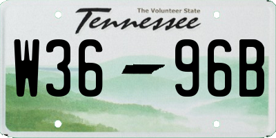 TN license plate W3696B