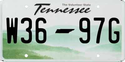 TN license plate W3697G