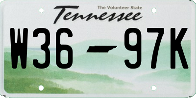 TN license plate W3697K
