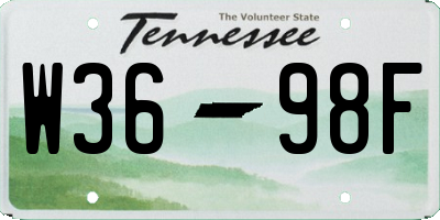 TN license plate W3698F