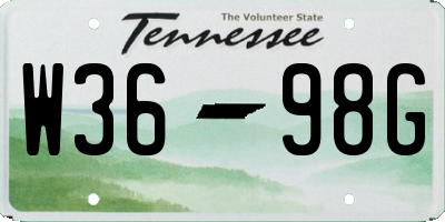 TN license plate W3698G