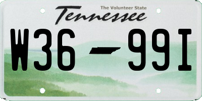 TN license plate W3699I