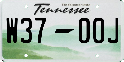 TN license plate W3700J