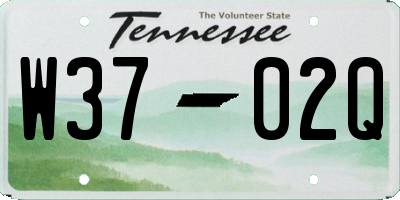 TN license plate W3702Q