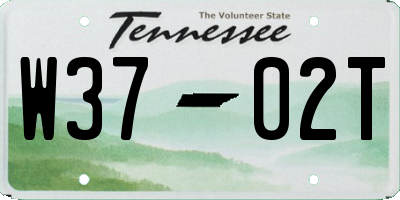 TN license plate W3702T