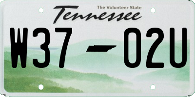 TN license plate W3702U