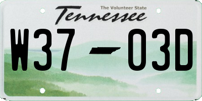TN license plate W3703D
