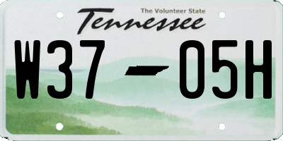 TN license plate W3705H