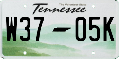 TN license plate W3705K