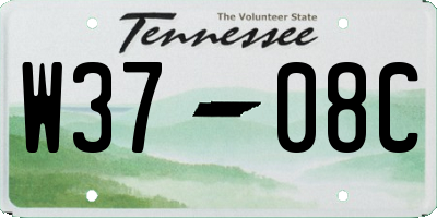 TN license plate W3708C