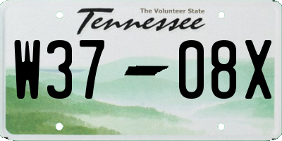 TN license plate W3708X