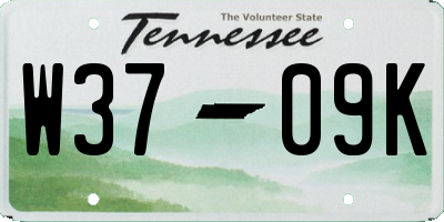 TN license plate W3709K