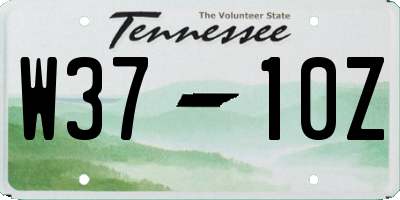 TN license plate W3710Z