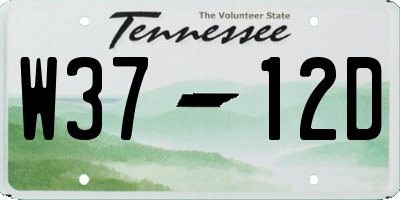 TN license plate W3712D