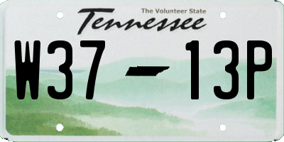 TN license plate W3713P