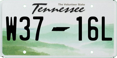 TN license plate W3716L
