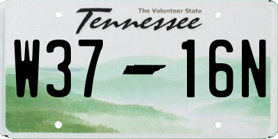 TN license plate W3716N