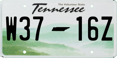 TN license plate W3716Z