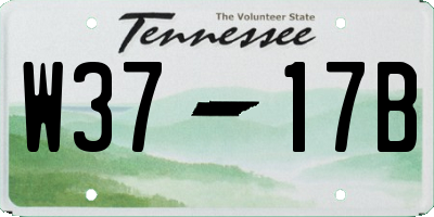 TN license plate W3717B
