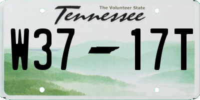 TN license plate W3717T