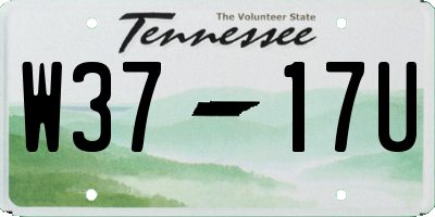 TN license plate W3717U