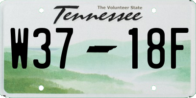 TN license plate W3718F