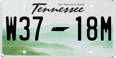 TN license plate W3718M