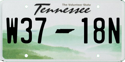 TN license plate W3718N