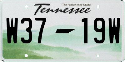 TN license plate W3719W
