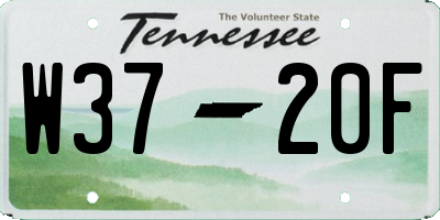 TN license plate W3720F