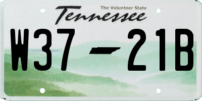 TN license plate W3721B