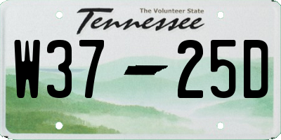 TN license plate W3725D