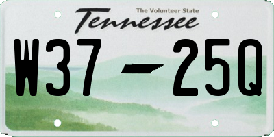 TN license plate W3725Q
