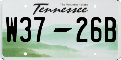 TN license plate W3726B