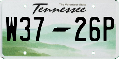 TN license plate W3726P